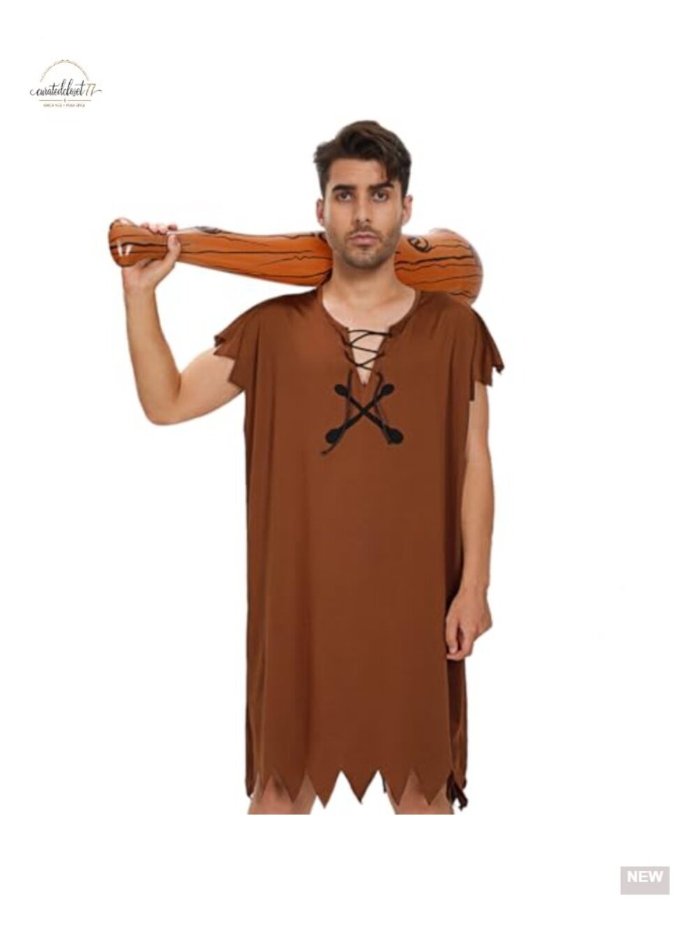 Men's Inflatable Caveperson Halloween Costume Adult Funny Cosplay Stone Age